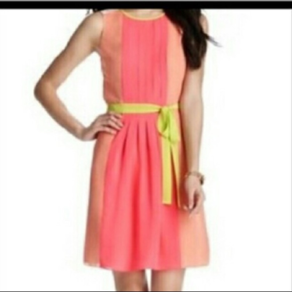 Ann Taylor Loft Neon Color Blocked Dress